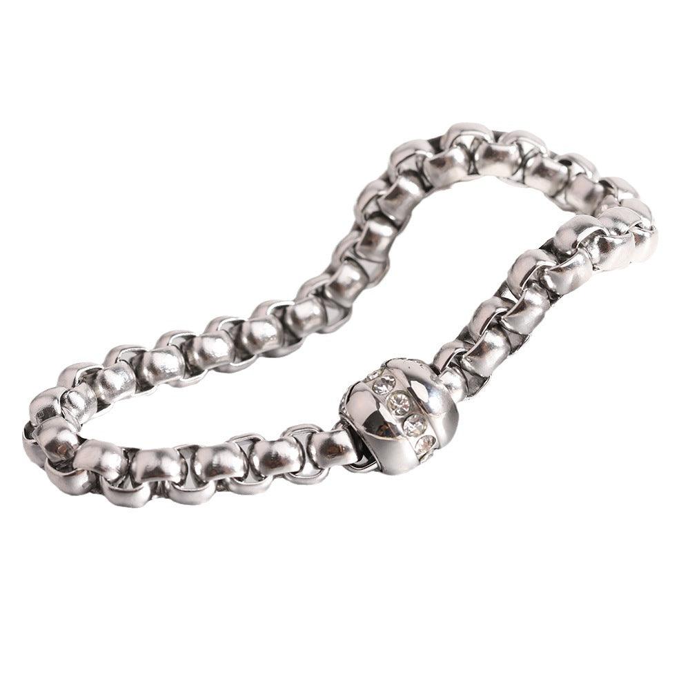 Wholesale Simple Style Solid Color Titanium Steel Plating Zircon Inlay 18K Gold Plated Women's Bracelets - coojewelry