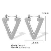 Wholesale Simple Style Triangle Plating Titanium Steel Earrings for Women - coojewelry