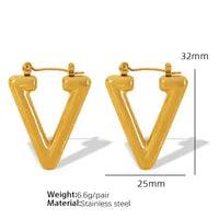 Wholesale Simple Style Triangle Plating Titanium Steel Earrings for Women - coojewelry