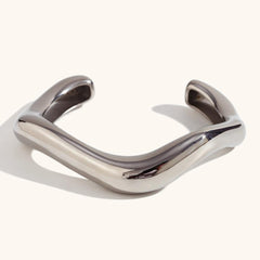 Wholesale Stainless Steel 18K Gold Plated Casual Irregular Design Bangle - coojewelry