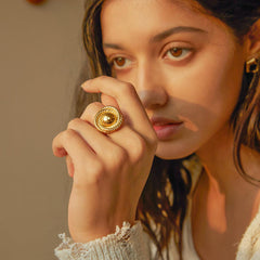 Wholesale Stainless Steel 18K Gold Plated IG Style Solid Color Open Rings - coojewelry