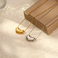 Wholesale Stainless Steel 18K Gold Plated Simple Style Solid Color Necklace - coojewelry