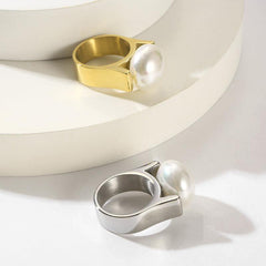 Wholesale Stainless Steel Simple Style Geometric Roman Rings - coojewelry