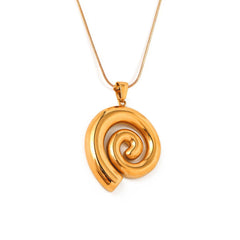Wholesale Stainless Steel Titanium Steel 18K Gold Plated Simple Style Geometric Pendant Necklace - coojewelry
