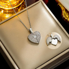 Wholesale Stylish Titanium Steel Pendant Necklace with Elegant Sweet Heart Design - coojewelry