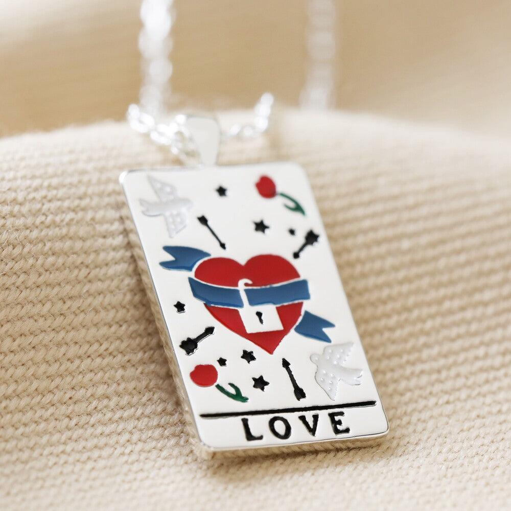 Wholesale Titanium Steel 304 Stainless Steel Gold Plated Rhodium Plated Retro Enamel Geometric Pendant Necklace - coojewelry