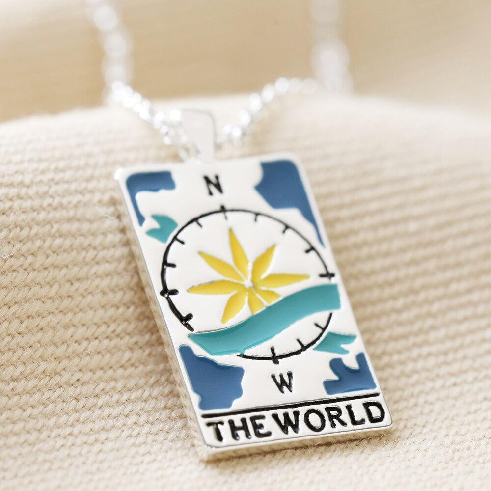 Wholesale Titanium Steel 304 Stainless Steel Gold Plated Rhodium Plated Retro Enamel Geometric Pendant Necklace - coojewelry