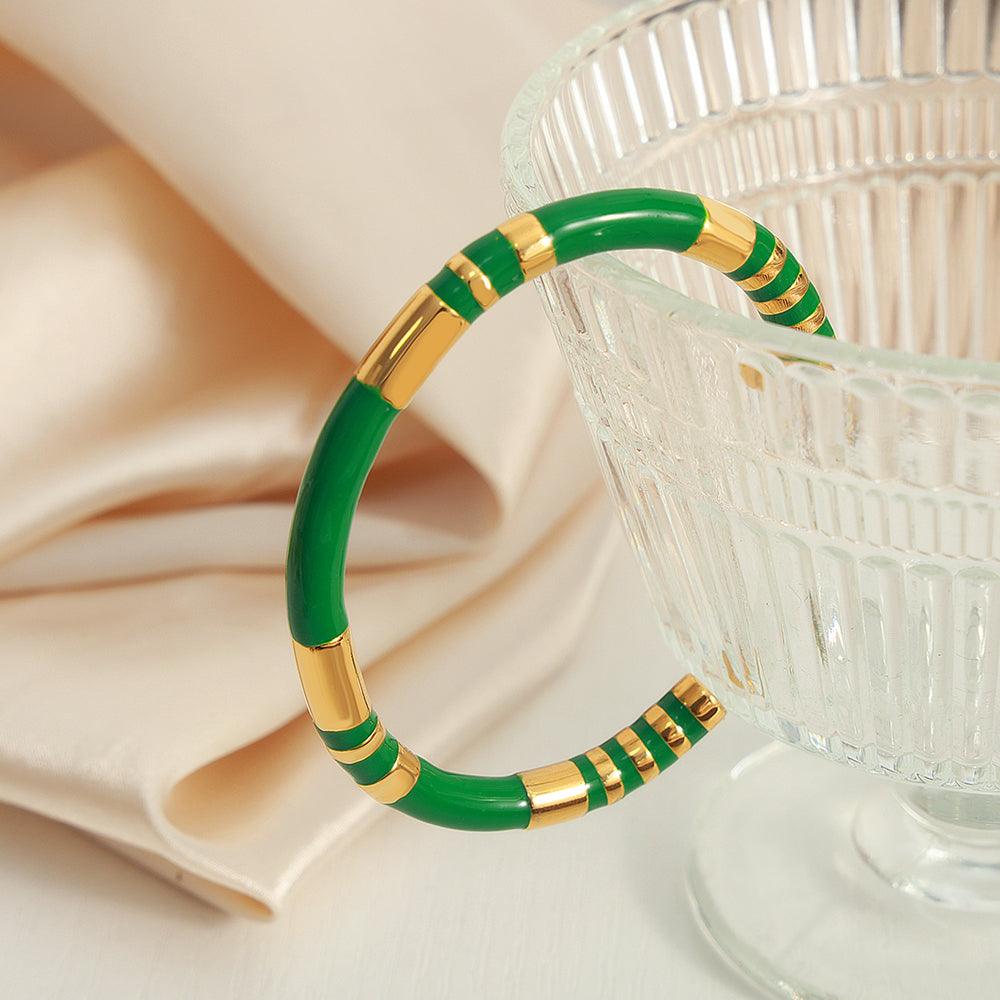 Wholesale Titanium Steel Casual Simple Style Color Block Enamel Plating - coojewelry
