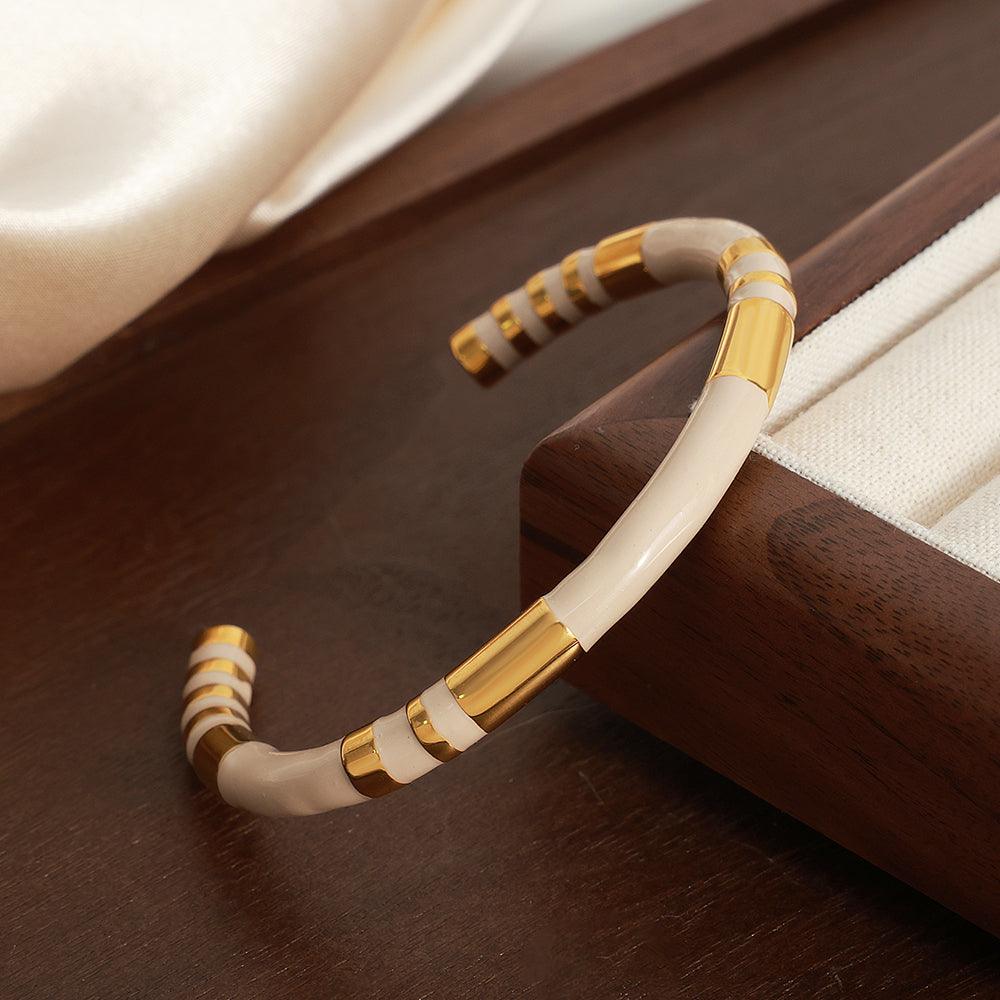 Wholesale Titanium Steel Casual Simple Style Color Block Enamel Plating - coojewelry