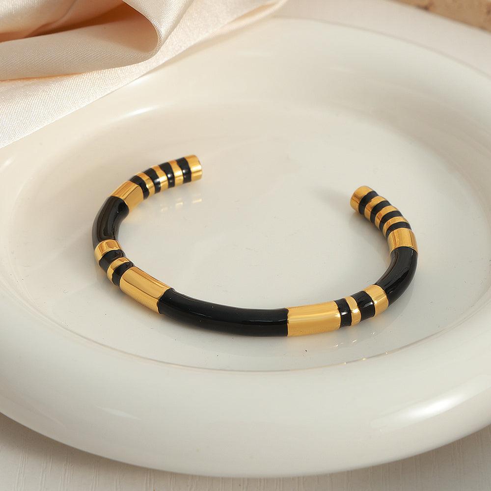 Wholesale Titanium Steel Casual Simple Style Color Block Enamel Plating - coojewelry