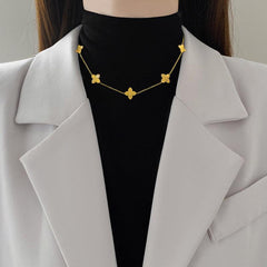 Wholesale Titanium Steel Gold Plated Simple Style Classic Style Plating Solid Color Necklace - coojewelry