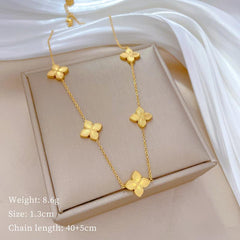 Wholesale Titanium Steel Gold Plated Simple Style Classic Style Plating Solid Color Necklace - coojewelry