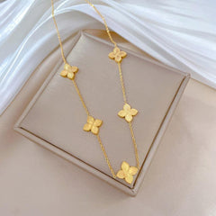 Wholesale Titanium Steel Gold Plated Simple Style Classic Style Plating Solid Color Necklace - coojewelry