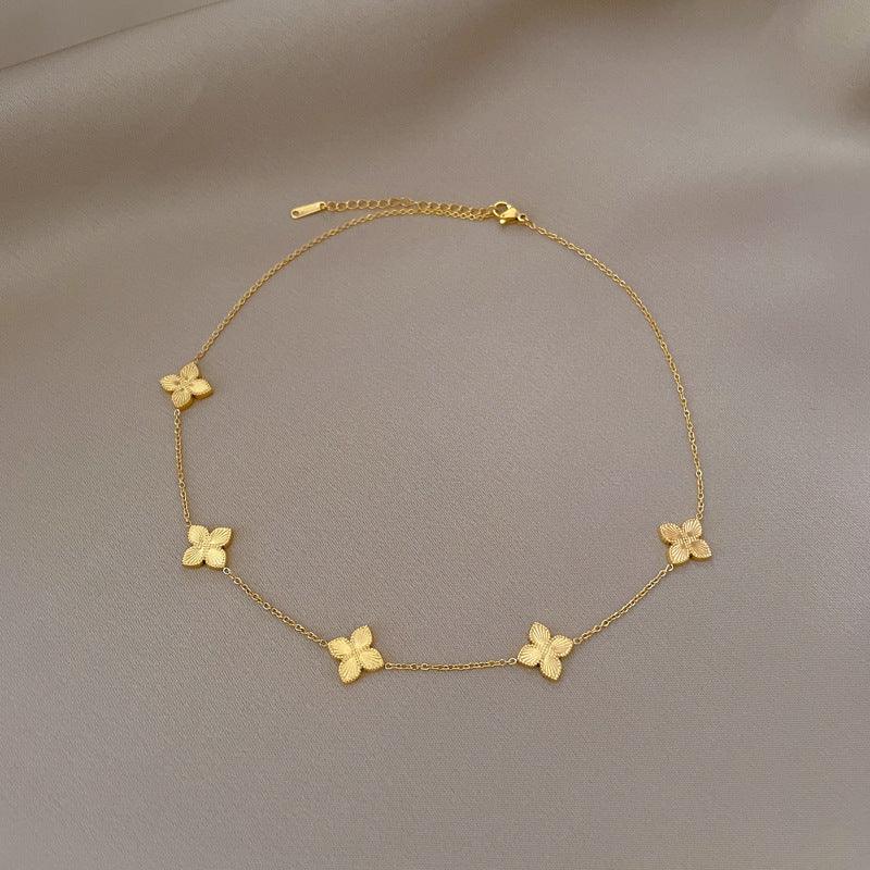 Wholesale Titanium Steel Gold Plated Simple Style Classic Style Plating Solid Color Necklace - coojewelry