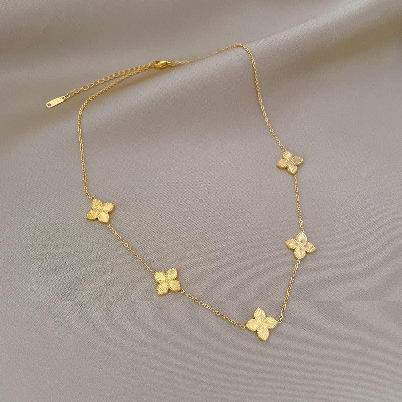 Wholesale Titanium Steel Gold Plated Simple Style Classic Style Plating Solid Color Necklace - coojewelry