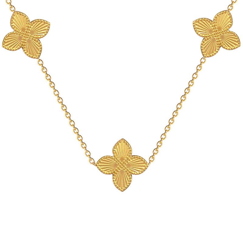 Wholesale Titanium Steel Gold Plated Simple Style Classic Style Plating Solid Color Necklace - coojewelry