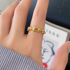 Wholesale Titanium Steel Simple Classic Style Solid Color Rings - coojewelry
