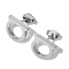 Wholesale Titanium Steel Zircon Ear Studs Simple Elegance in Solid Colors - coojewelry