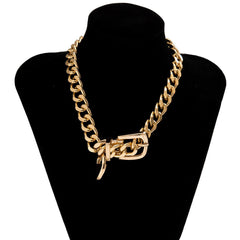 Wholesale Vintage Geometric Solid Color Alloy Plating Chain Women's Necklace - coojewelry