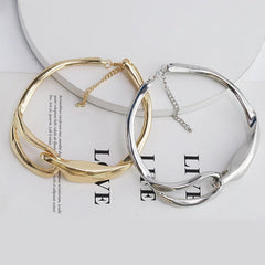 Wholesale Vintage Simple Irregular Solid Color Alloy Gold Plated Women's Choker - coojewelry
