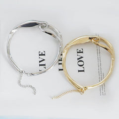 Wholesale Vintage Simple Irregular Solid Color Alloy Gold Plated Women's Choker - coojewelry