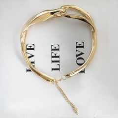 Wholesale Vintage Simple Irregular Solid Color Alloy Gold Plated Women's Choker - coojewelry