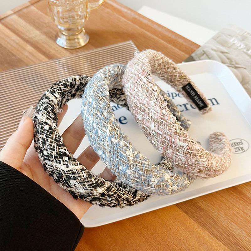 Wholesale Vintage Style Color Block Cloth Hair Band - coojewelry