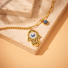 Wholesale Vintage Style Devil's Eye Titanium Steel Plating 18K Gold Plated Bracelets - coojewelry