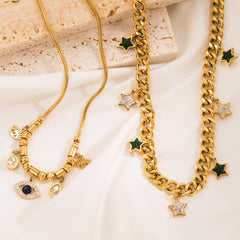 Wholesale Vintage Style Star Plating Alloy Women's Necklace - coojewelry
