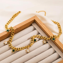 Wholesale Vintage Style Star Plating Alloy Women's Necklace - coojewelry