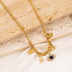 Wholesale Vintage Style Star Plating Alloy Women's Necklace - coojewelry