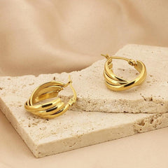 Wholesale Vintage Style U Shape Titanium Steel Hoop Earrings - coojewelry
