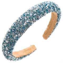 Wholesale Women's Baroque Simple Classic Color Block Cloth Inlay Rhinestones Pearl Hair Band - coojewelry