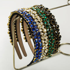 Wholesale Women's Retro Baroque Style Geometric Alloy Cloth Inlay Rhinestones Hair Band - coojewelry