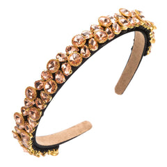 Wholesale Women's Retro Baroque Style Geometric Alloy Cloth Inlay Rhinestones Hair Band - coojewelry