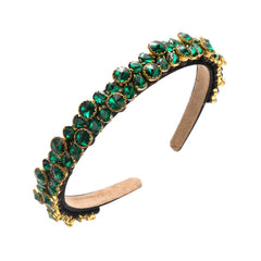 Wholesale Women's Retro Baroque Style Geometric Alloy Cloth Inlay Rhinestones Hair Band - coojewelry