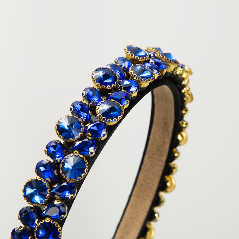 Wholesale Women's Retro Baroque Style Geometric Alloy Cloth Inlay Rhinestones Hair Band - coojewelry