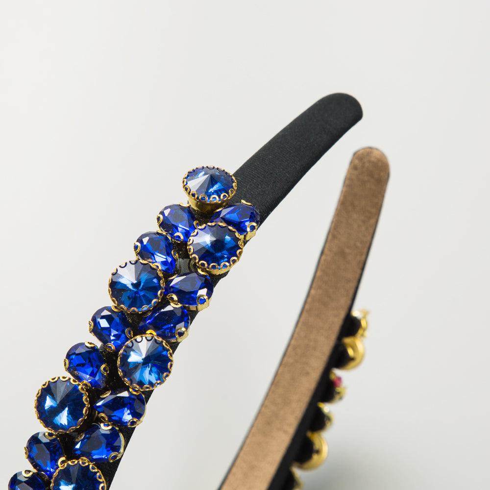 Wholesale Women's Retro Baroque Style Geometric Alloy Cloth Inlay Rhinestones Hair Band - coojewelry