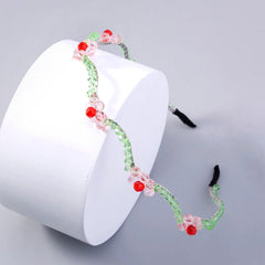 Wholesale Women's Simple Style Cherry Resin Iron Beaded Hair Band - coojewelry