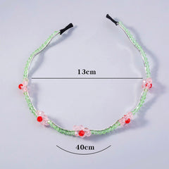 Wholesale Women's Simple Style Cherry Resin Iron Beaded Hair Band - coojewelry