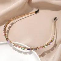 Wholesale Women's Sweet Heart Shape Alloy Plating Inlay Artificial Gemstones Hair Band - coojewelry