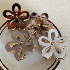 Wholesale Women's Vintage Style Flower Acetic Acid Sheets Hair Claws - coojewelry