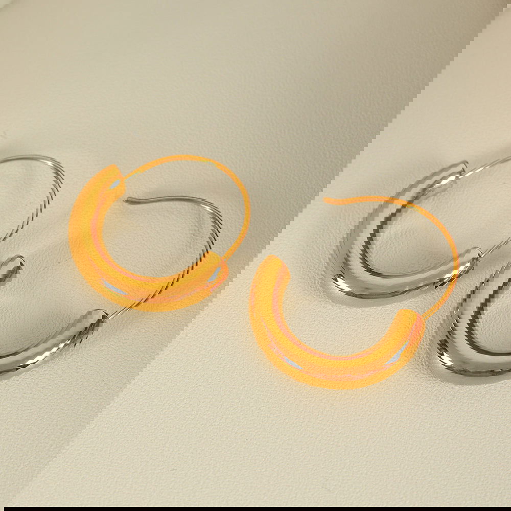 wholesale Casual Commute IG Style Semicircle Polishing 304 Stainless Steel 18K Gold Plated Earrings - coojewelry