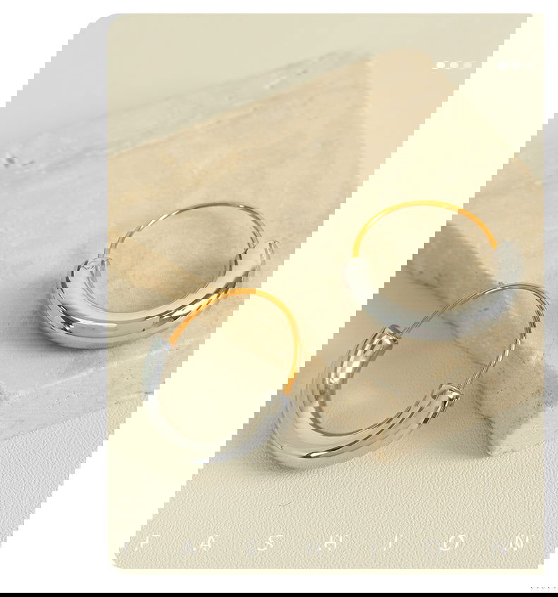 wholesale Casual Commute IG Style Semicircle Polishing 304 Stainless Steel 18K Gold Plated Earrings - coojewelry