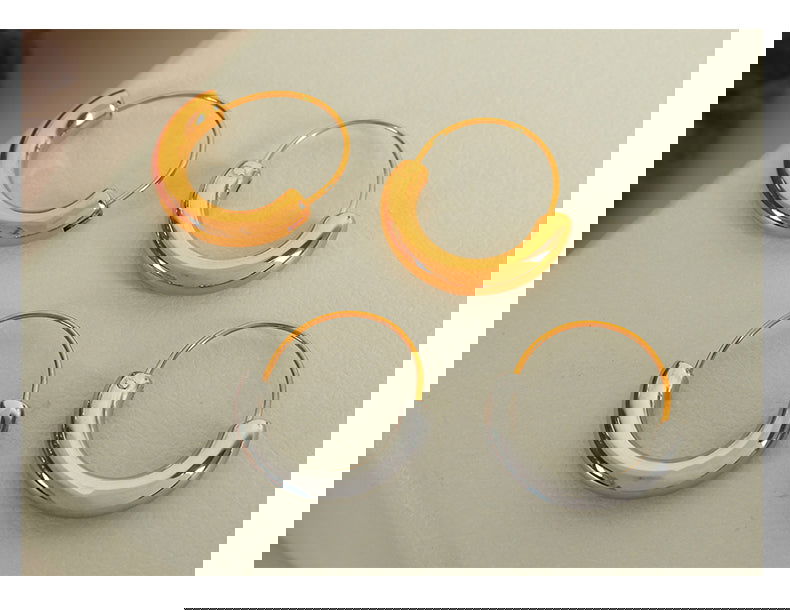 wholesale Casual Commute IG Style Semicircle Polishing 304 Stainless Steel 18K Gold Plated Earrings - coojewelry