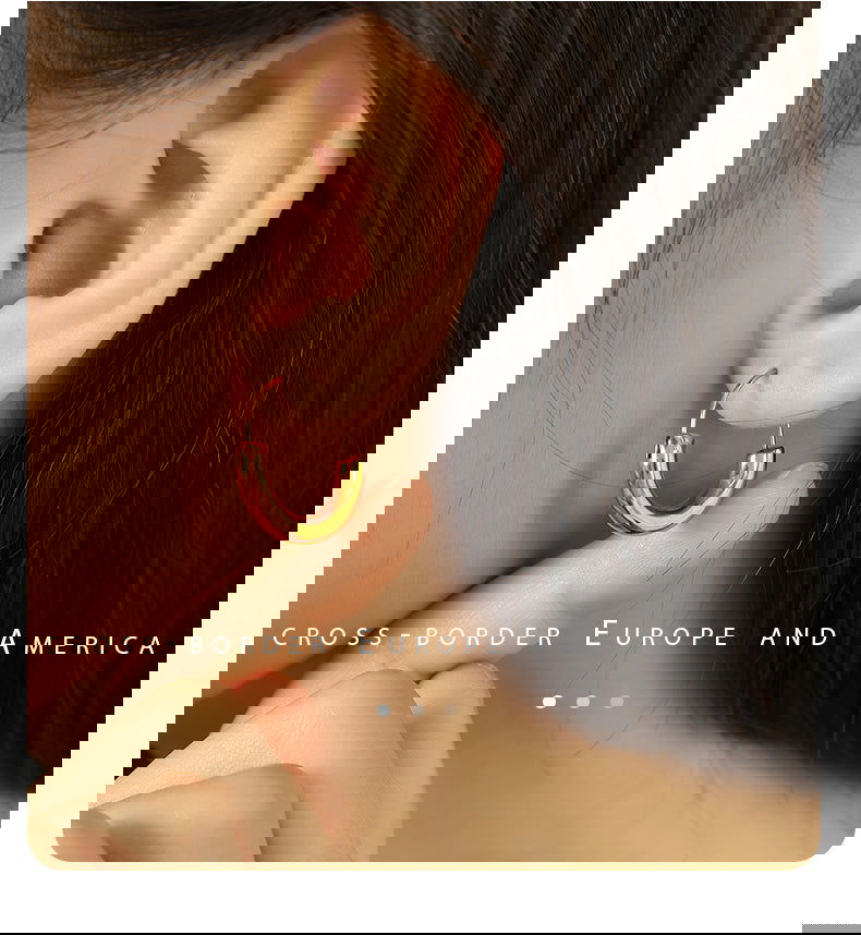 wholesale Casual Commute IG Style Semicircle Polishing 304 Stainless Steel 18K Gold Plated Earrings - coojewelry