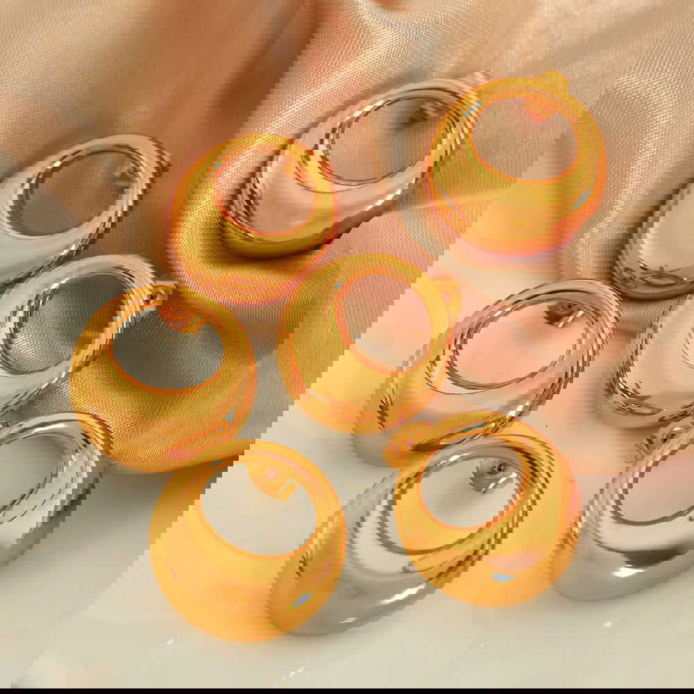 wholesale IG Style Casual Elegant Circle Polishing Hollow Out 304 Stainless Steel 18K Gold Plated Ear Studs - coojewelry