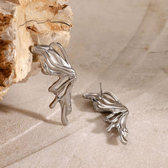 wholesale Simple Classic Style Butterfly 304 Stainless Steel Ear Studs - coojewelry