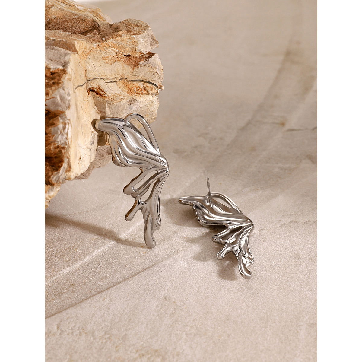 wholesale Simple Classic Style Butterfly 304 Stainless Steel Ear Studs - coojewelry