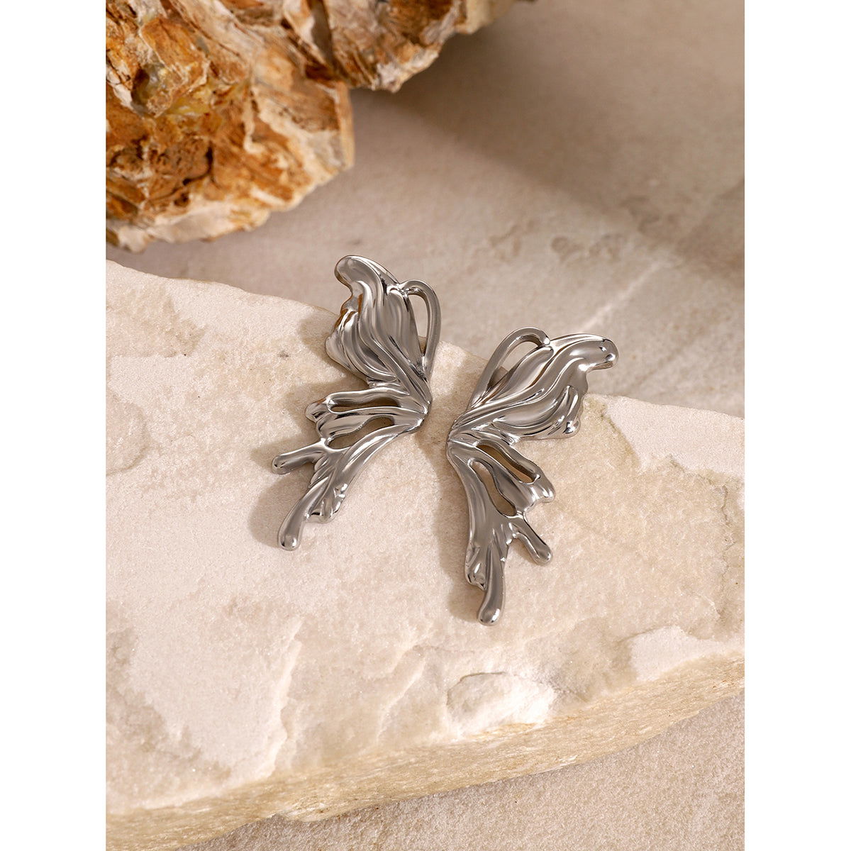 wholesale Simple Classic Style Butterfly 304 Stainless Steel Ear Studs - coojewelry
